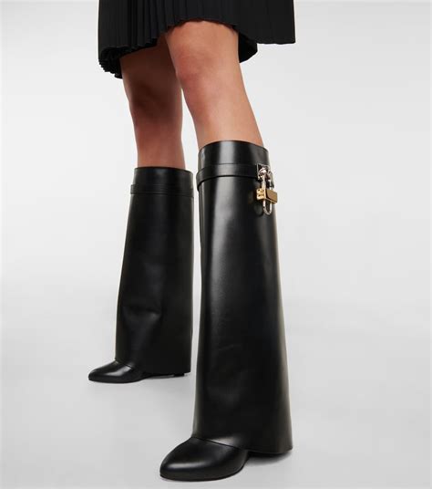 givenchy black g lock platform boots|givenchy shark lock biker boots.